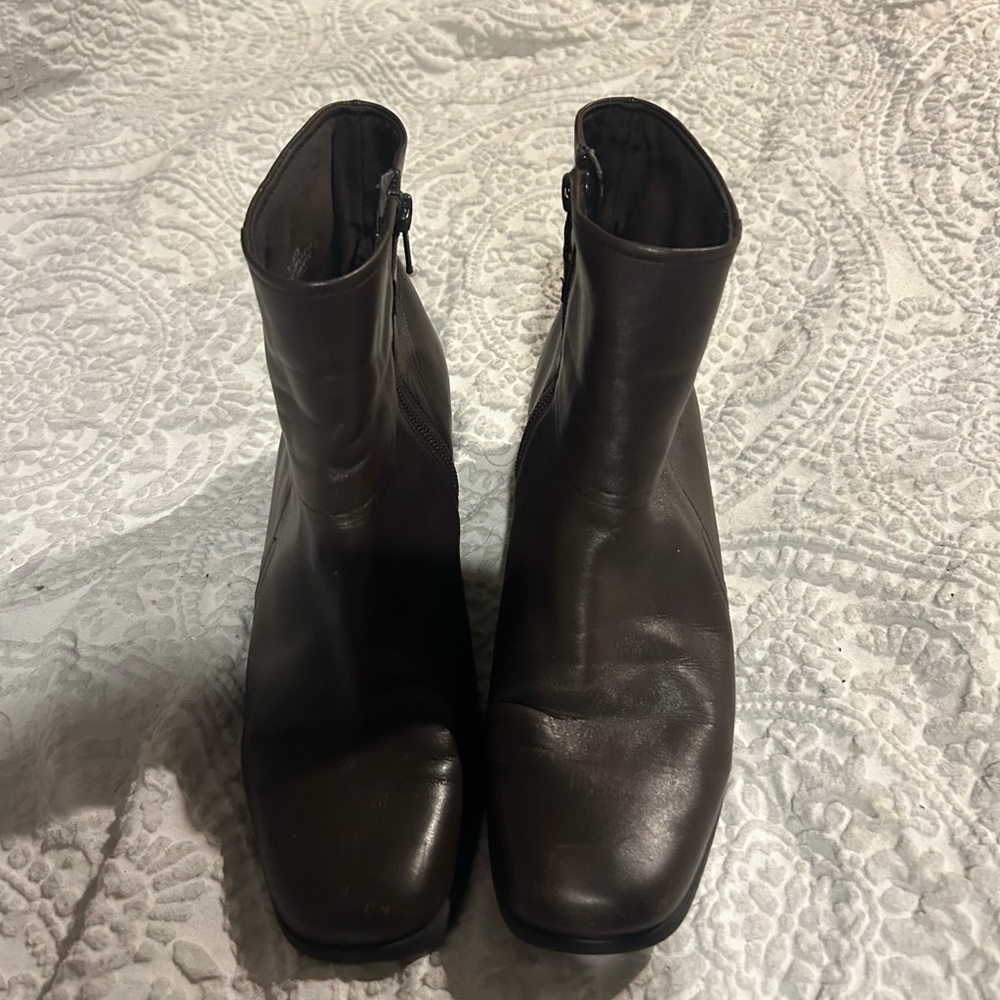 Elegant Brown Leather Ankle Boots